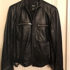 Mossimo (size M) Genuine Leather Black Jacket